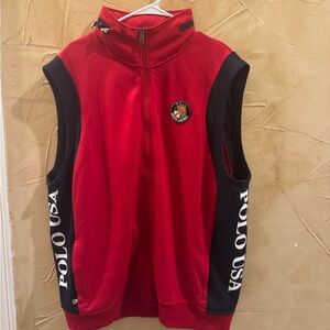 Ralph Lauren Classic Red Polo jacket with hoodie for rain